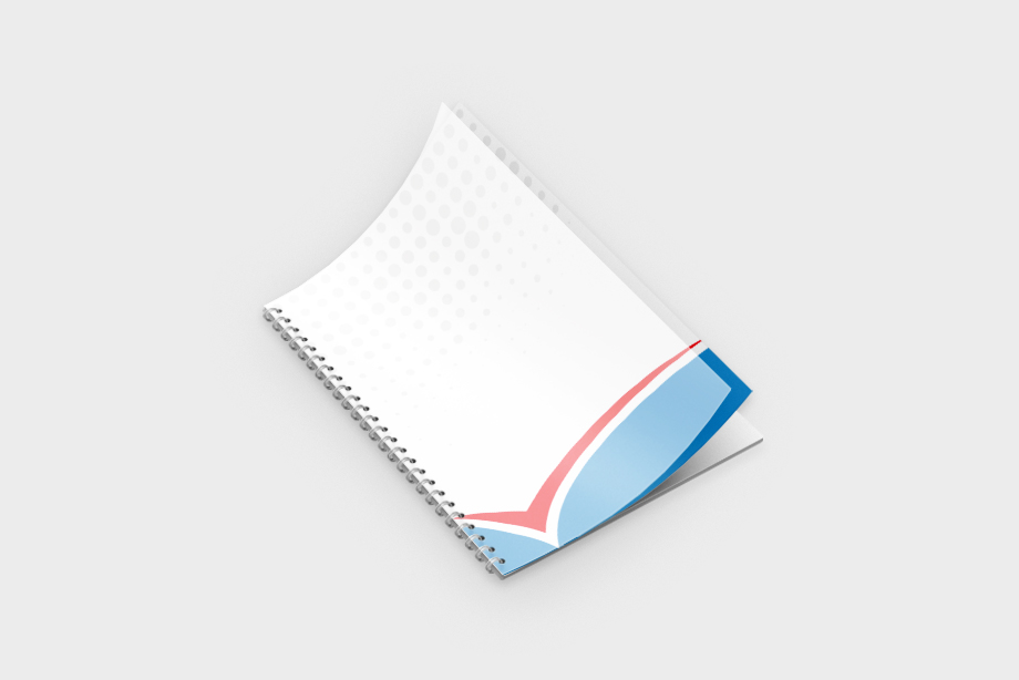 Spiralgebundene Broschüre online drucken lassen – mit milchiger Deckfolie für elegante Akzente